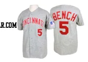 Johnny Bench Men's Cincinnati Reds Grey Replica 1969 Throwback Jersey