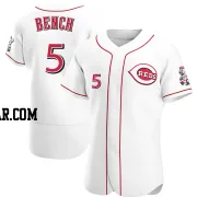 Johnny Bench Men's Cincinnati Reds White Authentic Home Jersey