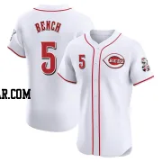 Johnny Bench Men's Cincinnati Reds White Elite Home Jersey