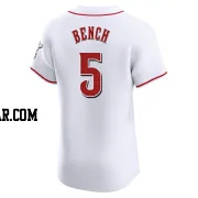 Johnny Bench Men's Cincinnati Reds White Elite Home Jersey