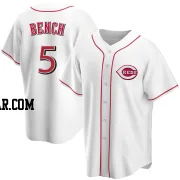 Johnny Bench Men's Cincinnati Reds White Replica Home Jersey