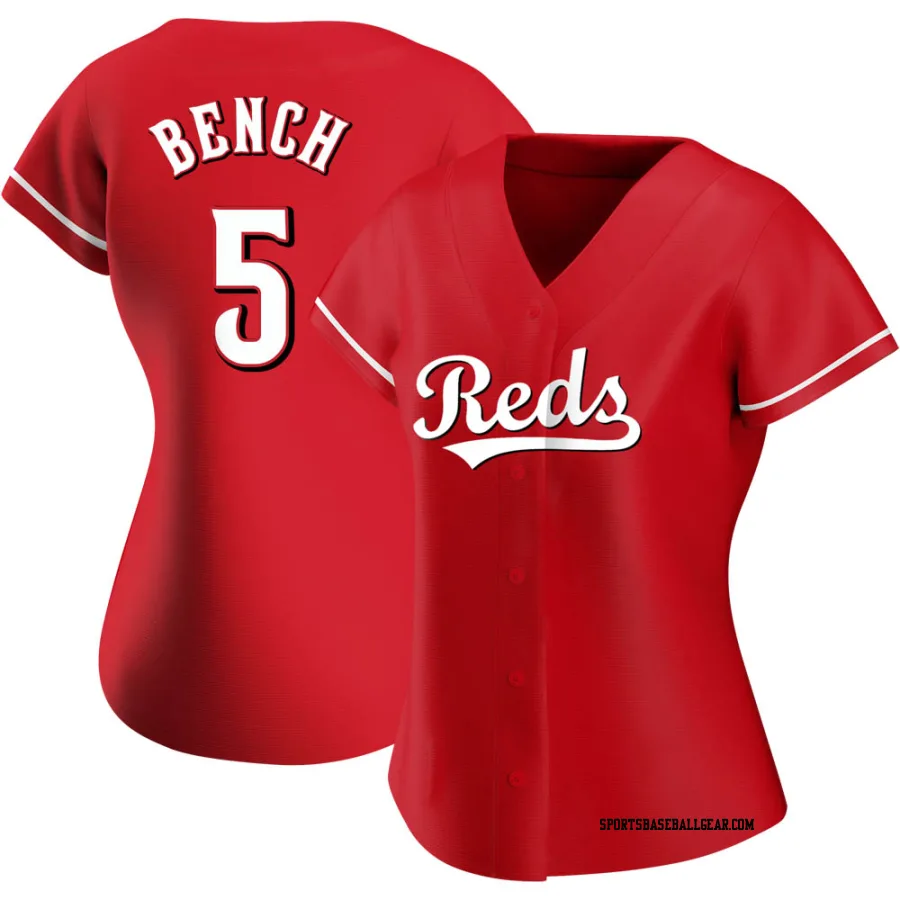 Johnny Bench Women's Cincinnati Reds Red Authentic Alternate Jersey