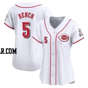 Johnny Bench Women's Cincinnati Reds White Limited Home Jersey