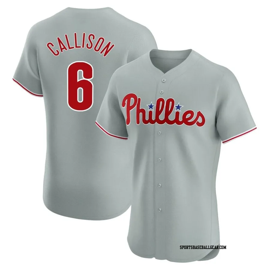 Johnny Callison Men's Philadelphia Phillies Gray Elite Road Jersey