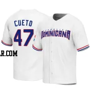 Johnny Cueto Men's Dominican Republic Baseball White Replica 2023 World Baseball Classic Jersey