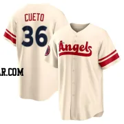 Johnny Cueto Men's Los Angeles Angels Cream Replica 2022 City Connect Jersey