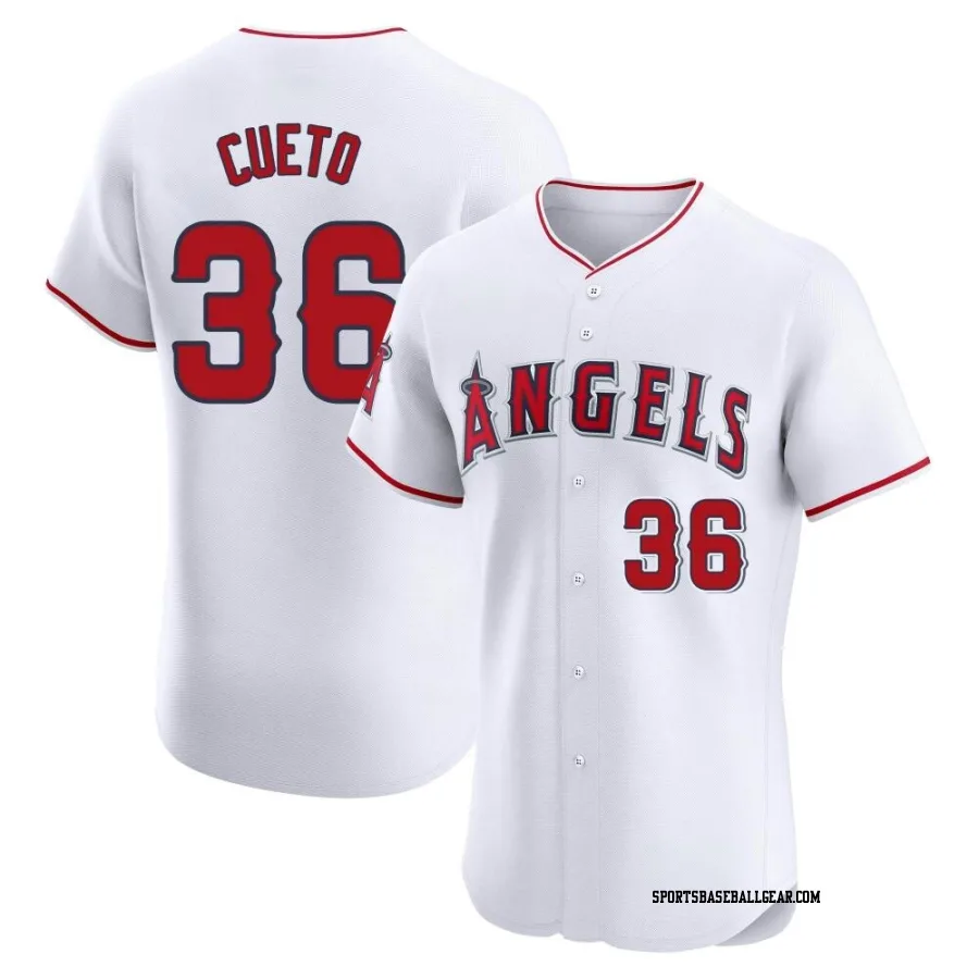 Johnny Cueto Men's Los Angeles Angels White Elite Home Jersey