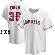 Johnny Cueto Men's Los Angeles Angels White Replica Home Jersey