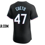 Johnny Cueto Men's Miami Marlins Black Elite Alternate Vapor Premier Jersey