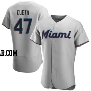 Johnny Cueto Men's Miami Marlins Gray Authentic Road Jersey