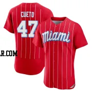 Johnny Cueto Men's Miami Marlins Red Authentic 2021 City Connect Jersey