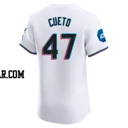 Johnny Cueto Men's Miami Marlins White Elite Home Patch Jersey