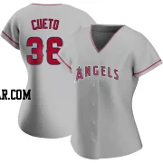 Johnny Cueto Women's Los Angeles Angels Authentic Silver Road Jersey