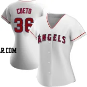 Johnny Cueto Women's Los Angeles Angels White Authentic Home Jersey