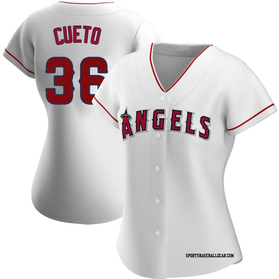 Johnny Cueto Women's Los Angeles Angels White Authentic Home Jersey