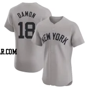 Johnny Damon Men's New York Yankees Gray Elite Road Jersey