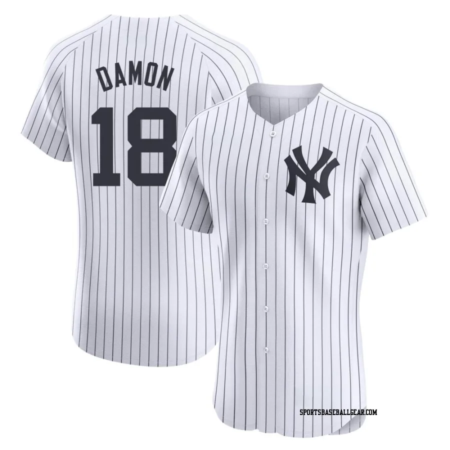 Johnny Damon Men's New York Yankees White Elite Home Jersey