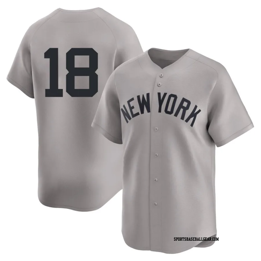 Johnny Damon Youth New York Yankees Gray Limited Away 2nd Jersey