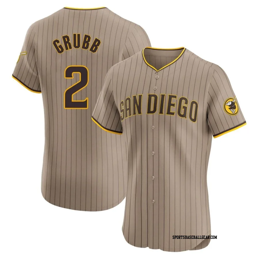 Johnny Grubb Men's San Diego Padres Brown Elite Alternate Jersey