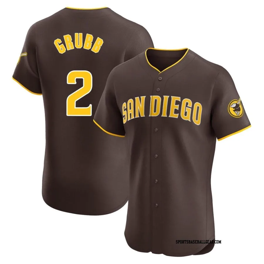 Johnny Grubb Men's San Diego Padres Brown Elite Road Vapor Premier Jersey