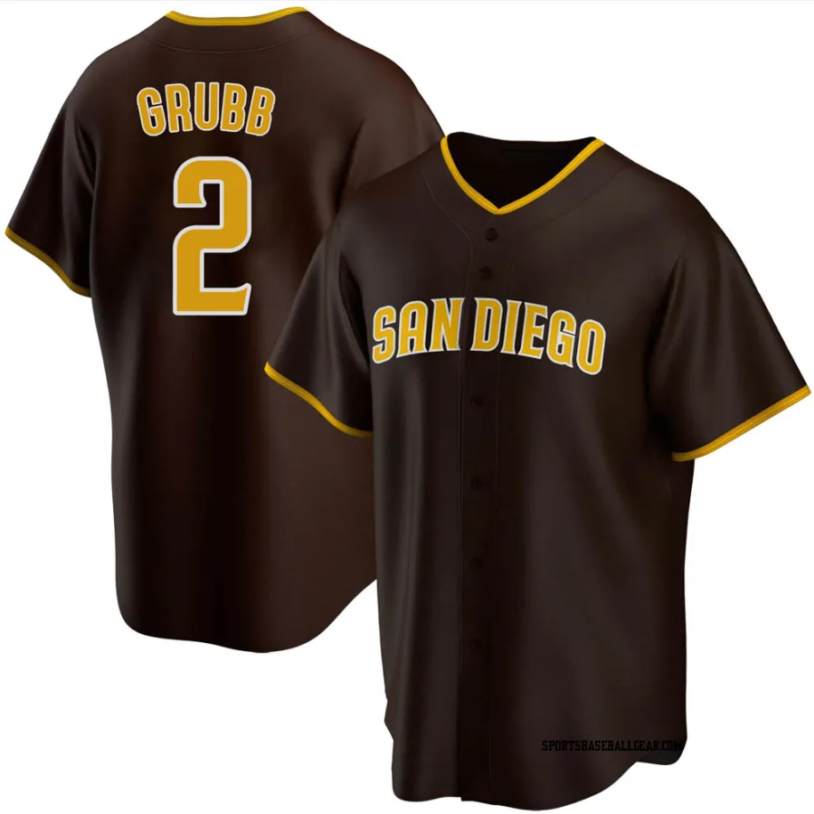 Johnny Grubb Men's San Diego Padres Brown Replica Road Jersey