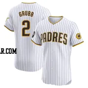 Johnny Grubb Men's San Diego Padres White Elite Home Patch Jersey