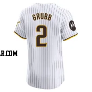 Johnny Grubb Men's San Diego Padres White Elite Home Patch Jersey