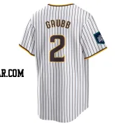 Johnny Grubb Men's San Diego Padres White Replica 2024 World Tour Seoul Series Home Jersey