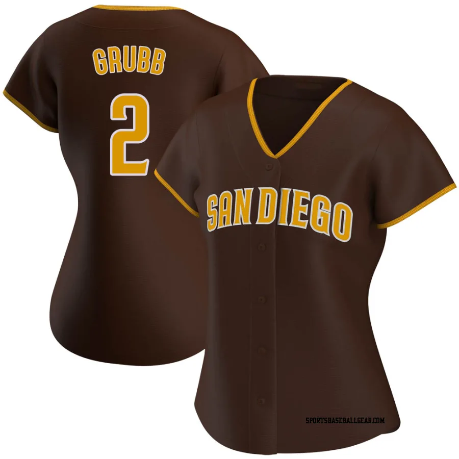 Johnny Grubb Women's San Diego Padres Brown Replica Road Jersey