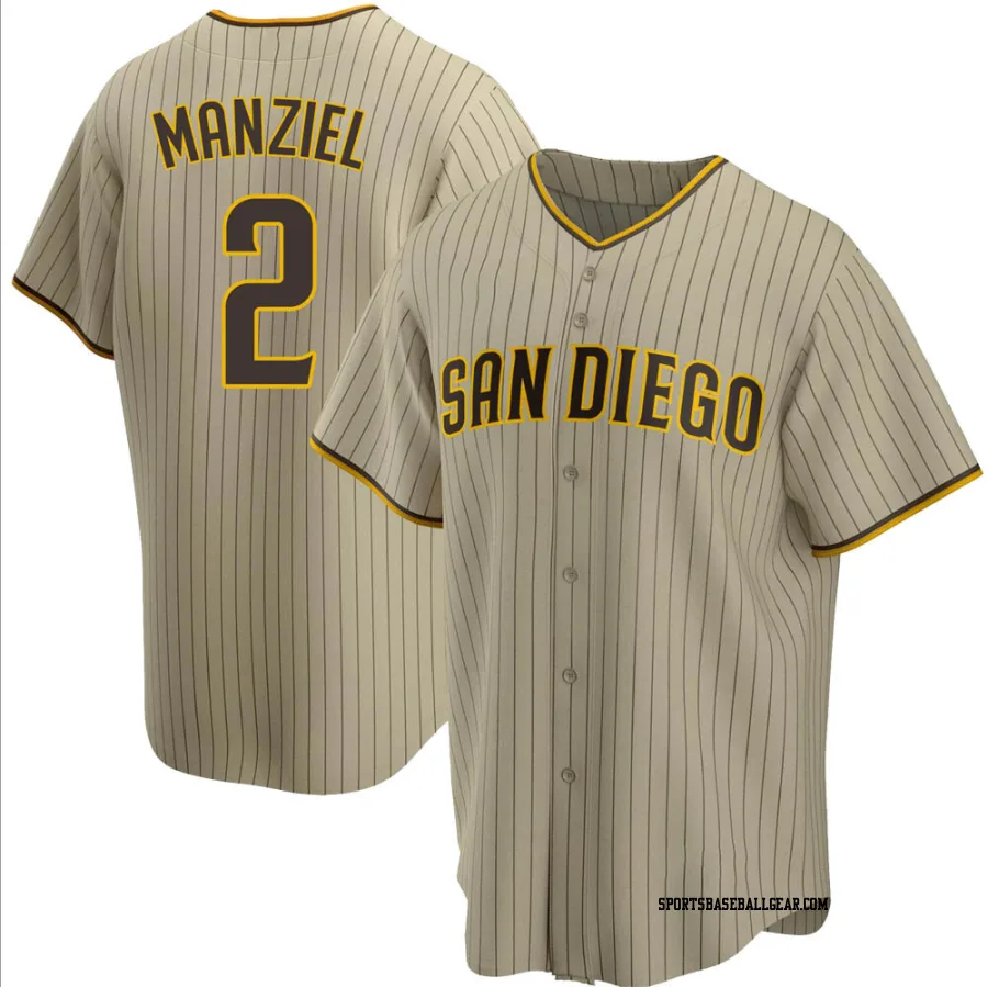 Johnny Manziel Men's San Diego Padres Sand/Brown Replica Alternate Jersey