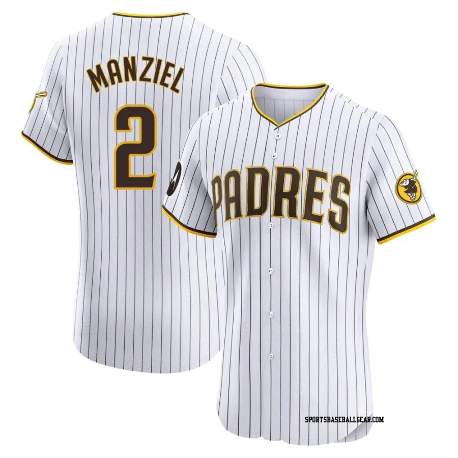 Johnny Manziel Men's San Diego Padres White Elite Home Patch Jersey