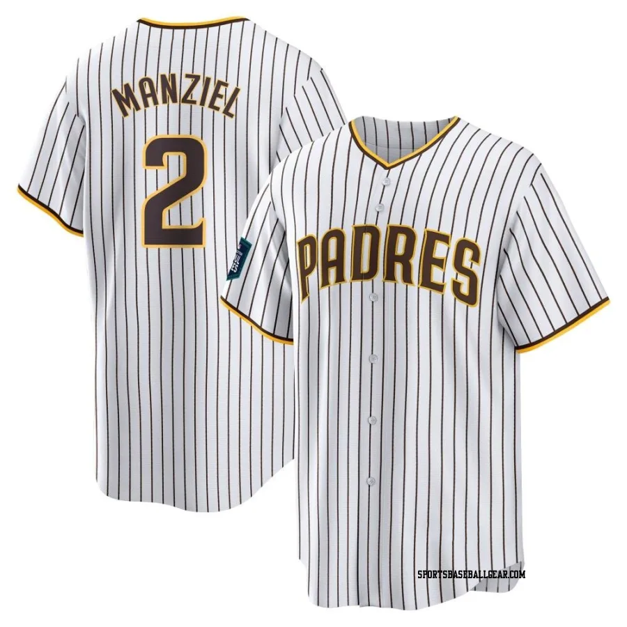 Johnny Manziel Men's San Diego Padres White Replica 2024 World Tour Seoul Series Home Jersey