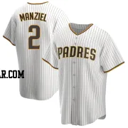 Johnny Manziel Men's San Diego Padres White/Brown Replica Home Jersey