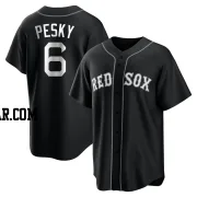 Johnny Pesky Men's Boston Red Sox Black/White Replica Jersey