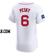 Johnny Pesky Men's Boston Red Sox White Elite Home Patch Jersey