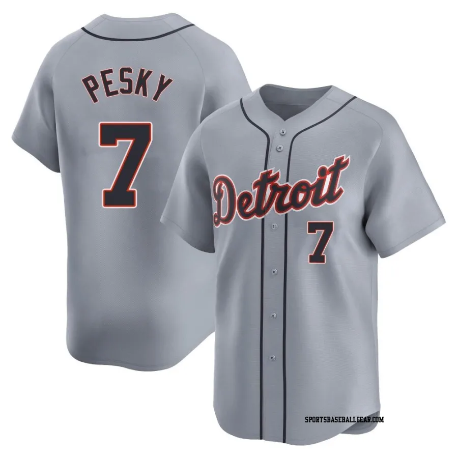 Johnny Pesky Men's Detroit Tigers Gray Limited Road Jersey