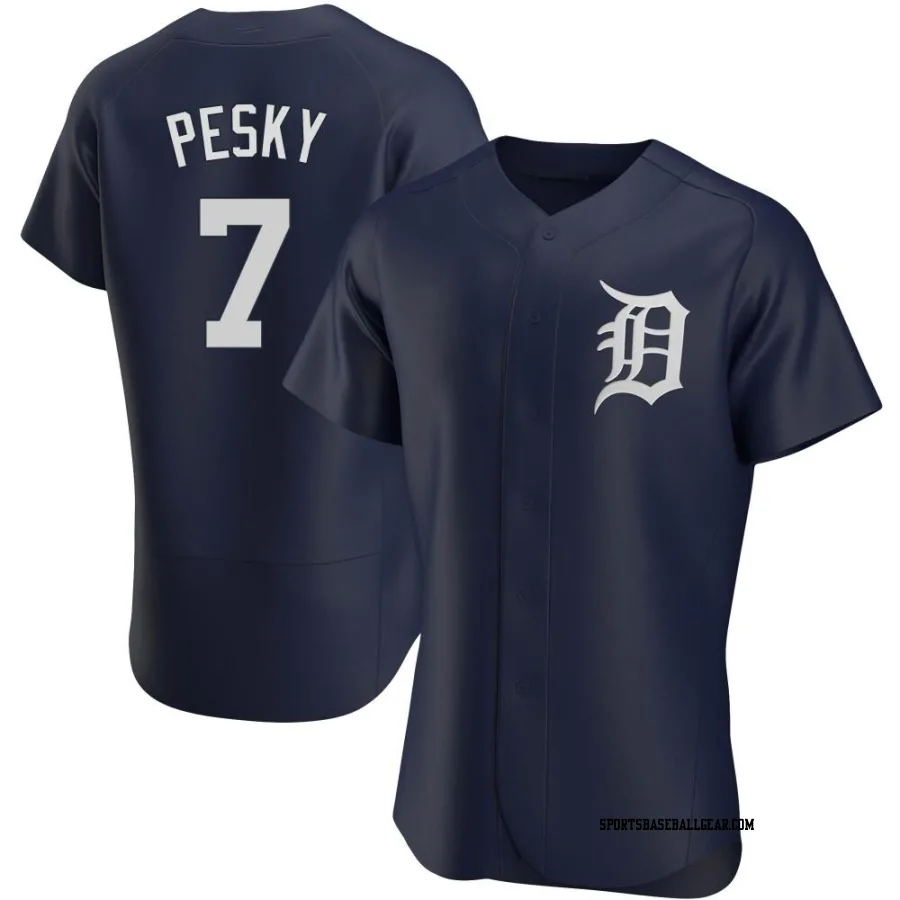 Johnny Pesky Men's Detroit Tigers Navy Authentic Alternate Jersey