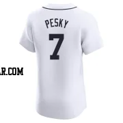 Johnny Pesky Men's Detroit Tigers White Elite Home Jersey