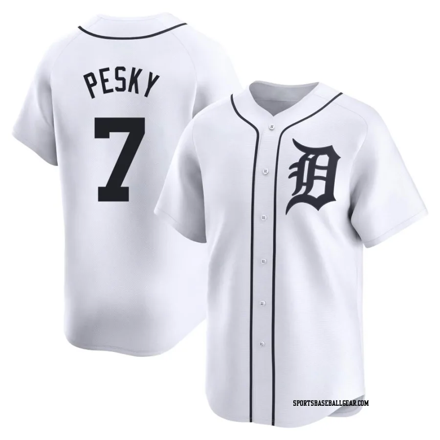 Johnny Pesky Men's Detroit Tigers White Limited Home Jersey