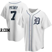 Johnny Pesky Men's Detroit Tigers White Replica Home Jersey