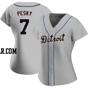 Johnny Pesky Women's Detroit Tigers Gray Authentic Road Jersey