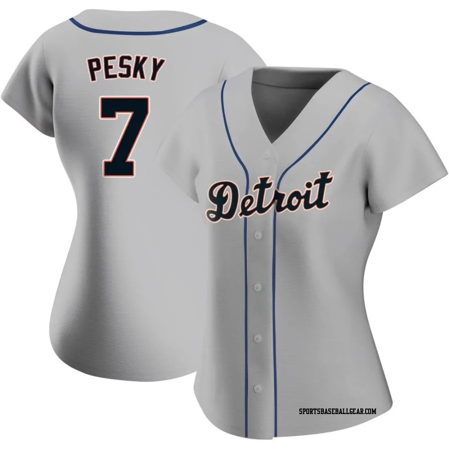 Johnny Pesky Women's Detroit Tigers Gray Authentic Road Jersey