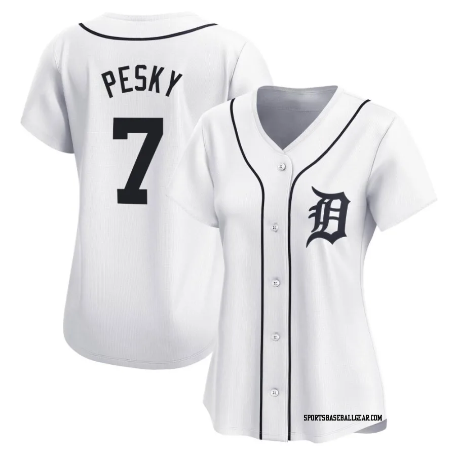 Johnny Pesky Women's Detroit Tigers White Limited Home Jersey