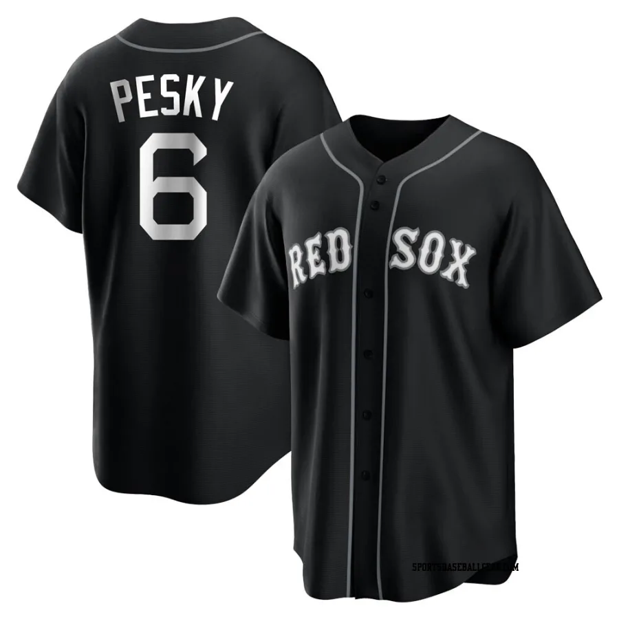 Johnny Pesky Youth Boston Red Sox Black/White Replica Jersey