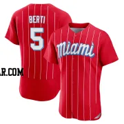 Jon Berti Men's Miami Marlins Red Authentic 2021 City Connect Jersey