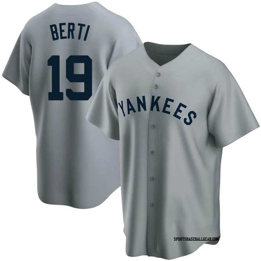 Jon Berti Men's New York Yankees Gray Replica Road Cooperstown Collection Jersey