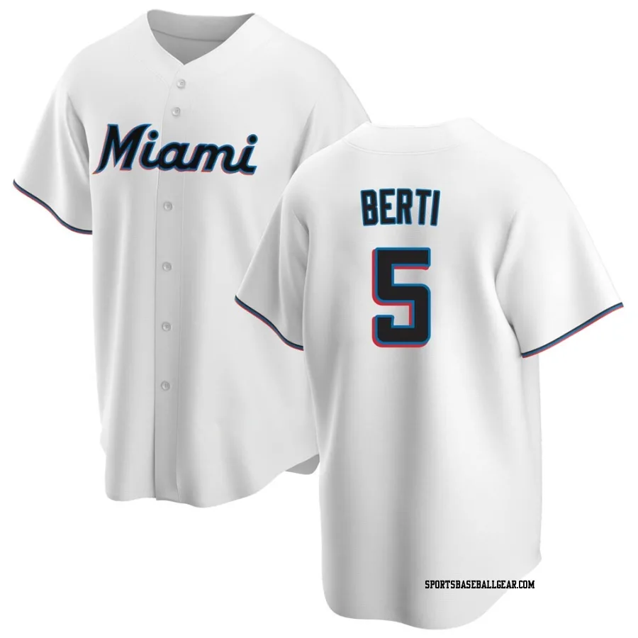 Jon Berti Youth Miami Marlins White Replica Home Jersey