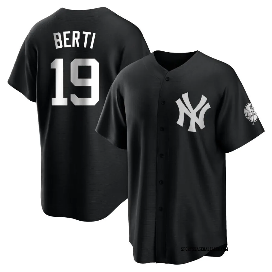 Jon Berti Youth New York Yankees Black/White Replica Jersey