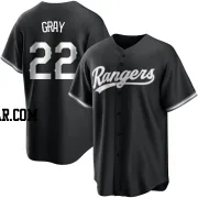 Jon Gray Men's Texas Rangers Black/White Replica Jersey