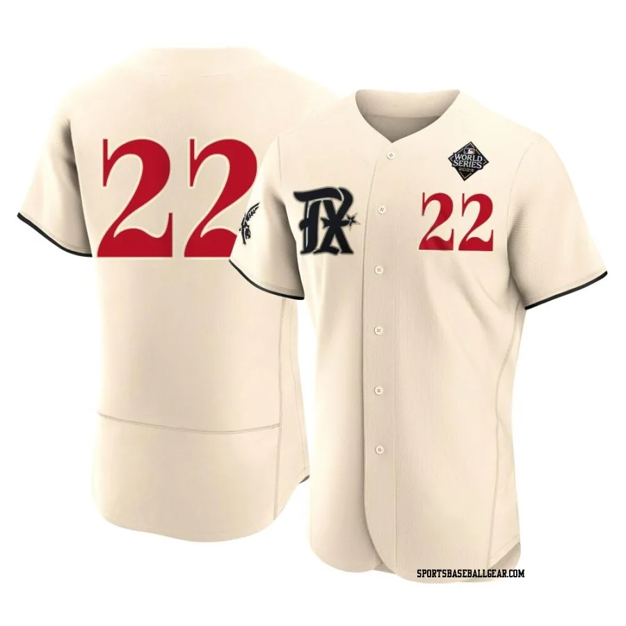 Jon Gray Men's Texas Rangers Cream Authentic 2023 City Connect 2023 World Series Jersey